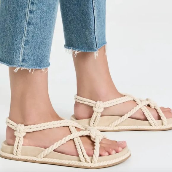 NEW Ulla Johnson Suri Rope Sandals Size 7 Suede Leather with Box MSRP $425 USD - Picture 3 of 9